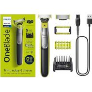 Philips Norelco OneBlade 360 Face + Body, Hybrid Electric Razor and Beard Trimmer for Men with 5-in-1 Face Stubble Comb and Body Hair Trimmer Kit, QP2834/70