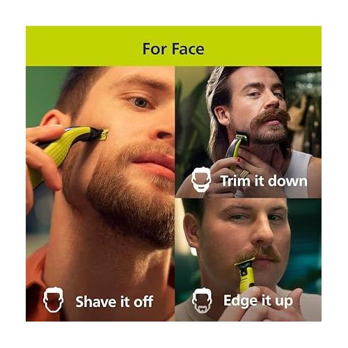 필립스 Philips Norelco OneBlade 360 Face + Body, Hybrid Electric Razor and Beard Trimmer for Men with 5-in-1 Face Stubble Comb and Body Hair Trimmer Kit, QP2834/70