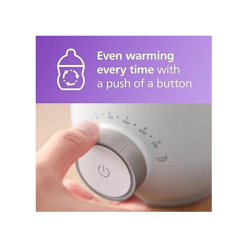 필립스 Philips Avent Premium Fast Bottle Warmer, with Smart Temperature Control, Water Bath Technology, Automatic Shut-off, Model SCF358