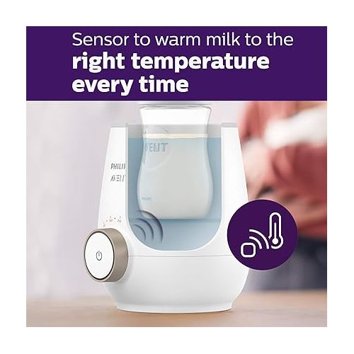 필립스 Philips AVENT Fast Baby Bottle Warmer with Smart Temperature Control and Automatic Shut-Off, SCF358/00