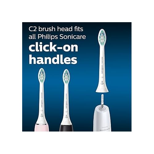 필립스 Philips Sonicare Optimal Plaque Control Replacement Toothbrush Heads, HX9024/65, BrushSync™ Technology, White 4-pk