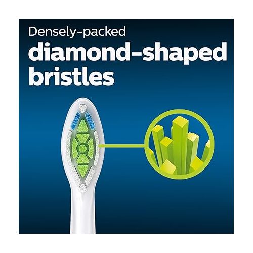 필립스 Philips Sonicare Genuine W DiamondClean Replacement Toothbrush Heads, 3 Brush Heads, White, HX6063/65