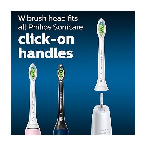 필립스 Philips Sonicare Genuine W DiamondClean Replacement Toothbrush Heads, 3 Brush Heads, White, HX6063/65