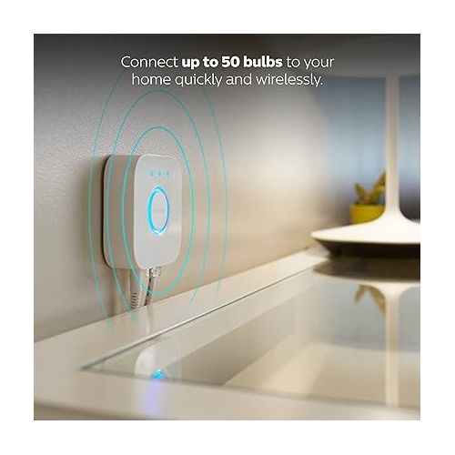 필립스 Philips Hue Bridge - Unlock the Full Potential of Hue - Multi-Room and Out-of-Home Control - Create Automations and Zones - Secure, Stable Connection Won't Strain Your Wi-Fi - Works with Voice, Matter