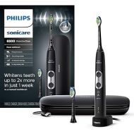 PHILIPS Sonicare ProtectiveClean 6500 Rechargeable Electric Power Toothbrush with Charging Travel Case and Extra Brush Head, Black, HX6462/08