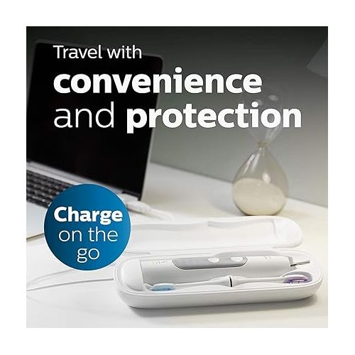 필립스 PHILIPS Sonicare ProtectiveClean 6500 Rechargeable Electric Power Toothbrush with Charging Travel Case and Extra Brush Head, Black, HX6462/08