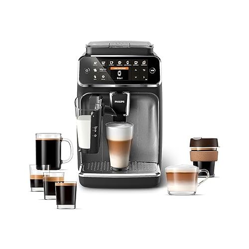 필립스 Philips Kitchen Appliances Phlips 4300 Fully Automatic Espresso Machine with LatteGo, CR, EP4347/94 and Saeco AquaClean Filter Single Unit, CA6903/10