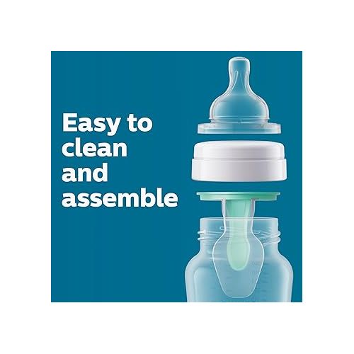 필립스 Philips AVENT Anti-Colic Baby Bottles with AirFree Vent, 4oz, 4pk, Clear, SCY701/04