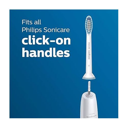 필립스 Philips Sonicare Genuine Sensitive Replacement Toothbrush Heads for Sensitive Teeth, 3 Brush Heads, White, HX6053/64