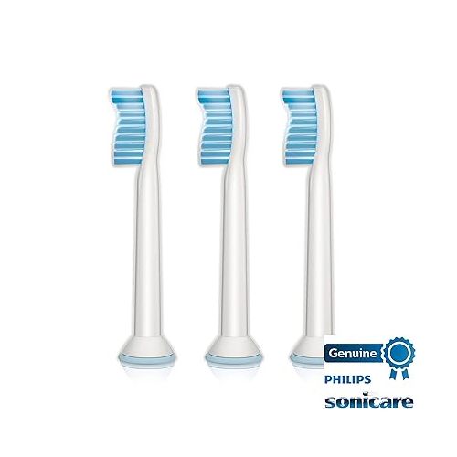필립스 Philips Sonicare Genuine Sensitive Replacement Toothbrush Heads for Sensitive Teeth, 3 Brush Heads, White, HX6053/64