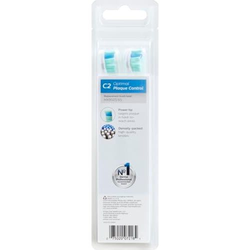 필립스 Philips Sonicare Genuine C2 Optimal Plaque Control Toothbrush Heads, 3 Brush Heads, White, HX9023/65