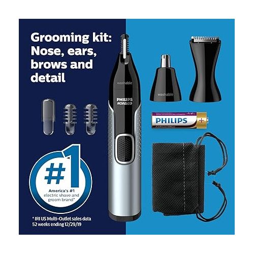 필립스 Philips Norelco Nose Trimmer 5000 for Nose, Ears, Eyebrows Trimming Kit, NT5600/62