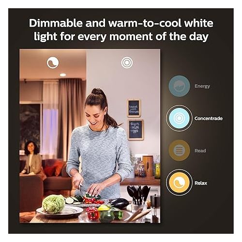 필립스 Philips Hue 75W A19 White and Color Ambiance LED Smart Color-Changing Bulb - Pack of 4 - E26 Indoor - Control with Hue App - Compatible with Alexa, Google Assistant, and Apple Homekit