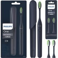 Philips One by Sonicare Battery Toothbrush, Brush Head Bundle, Midnight Blue, BD1002/AZ