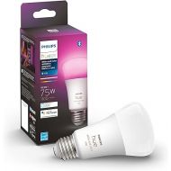 Philips Hue Smart 75W A19 LED Bulb - White and Color Ambiance Color-Changing Light - 1 Pack - 1100LM - E26 - Indoor - Control with Hue App - Works with Alexa, Google Assistant and Apple Homekit