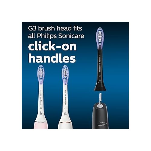 필립스 Philips Sonicare Genuine G3 Premium Gum Care Replacement Toothbrush Heads, 2 Brush Heads, Black, HX9052/95