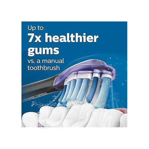 필립스 Philips Sonicare Genuine G3 Premium Gum Care Replacement Toothbrush Heads, 2 Brush Heads, Black, HX9052/95