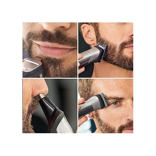 필립스 Philips Norelco Multi Groomer 29 Piece Mens Grooming Kit, Trimmer for Beard, Head, Body, and Face - NO Blade Oil Needed, MG7791/40