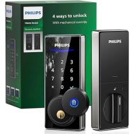 Philips Fingerprint Door Lock, Keyless Entry Door Lock, Electronic Door Lock, Touchscreen Keypad Deadbolt - Easy Installation and Set up - Satin Nickel