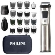 Philips Norelco Multigroom Men's Beard Grooming Kit with Trimmer for Head Body, Face -Stainless Steel with Travel Case