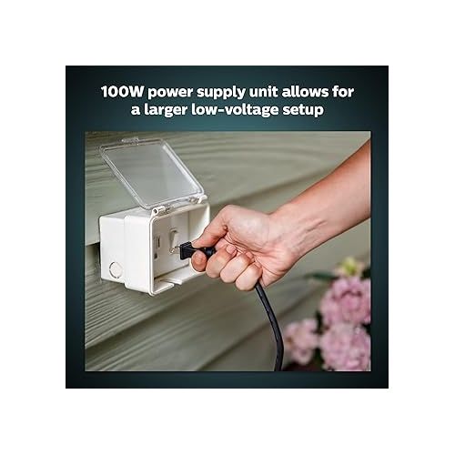 필립스 Philips Hue Outdoor 100W Power Supply Black - Connect Multiple Hue Outdoor Low Voltage Lights up to Total of 100W - 1 Pack - Requires Hue Bridge - Weatherproof