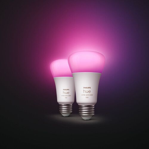 필립스 Philips Hue A19 Bulb with Bluetooth (White & Color Ambiance, 2-Pack)