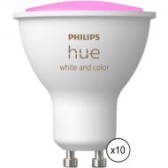 Philips Hue GU10 Bulb with Bluetooth (White and Color Ambiance, 10-Pack)