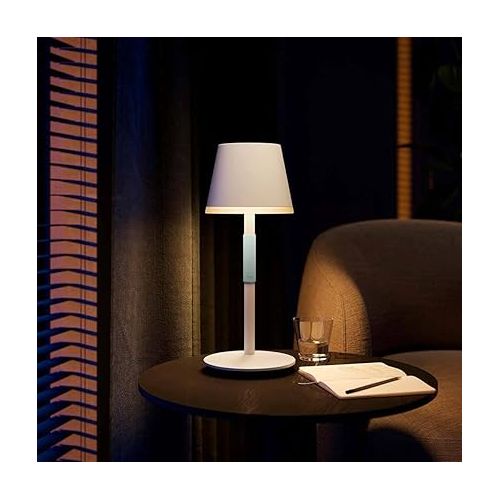 필립스 Philips Hue Go Smart Portable Table Lamp, White - White and Color Ambiance LED Color-Changing Light - 1 Pack - Indoor and Outdoor Use - Control with Hue App or Voice Assistant