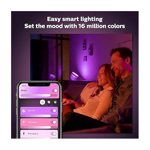 필립스 Philips Hue Iris Smart Table Lamp, White - White and Color Ambiance LED Color-Changing Light - 1 Pack - Control with Hue App - Works with Alexa, Google Assistant, and Apple Homekit