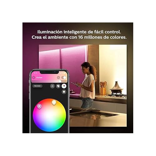 필립스 Philips Hue LightStrip Plus Dimmable LED Smart Light Extension (Requires Lightstrip Base & Hue Hub, Works with Alexa, HomeKit & Google Assistant)