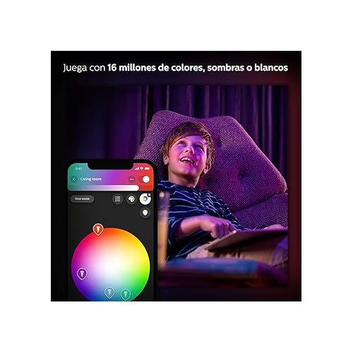 필립스 Philips Hue LightStrip Plus Dimmable LED Smart Light Extension (Requires Lightstrip Base & Hue Hub, Works with Alexa, HomeKit & Google Assistant)