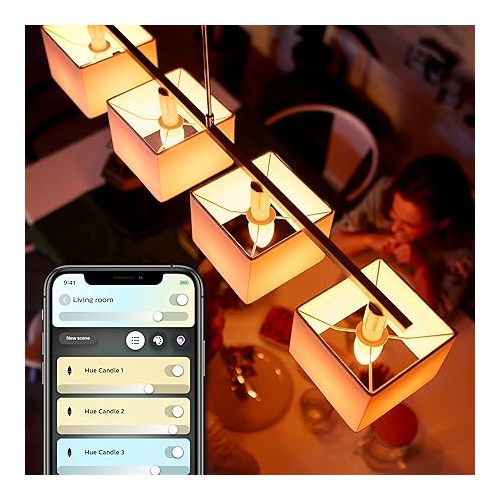 필립스 Philips Hue White Ambiance Single Smart LED Bulb [E14 Small Edison Screw] with Bluetooth, Compatible with Alexa, Google Assistant and Apple Homekit