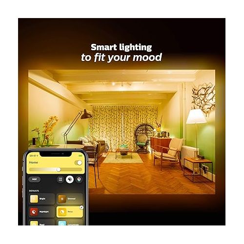 필립스 Philips Hue Motion Sensor + White Ambiance A19 LED Smart Bulb 2-Pack, Compatible with Alexa, Apple Homekit and Google Assistant, Bluetooth Compatible, Motion Sensor Requires Bridge