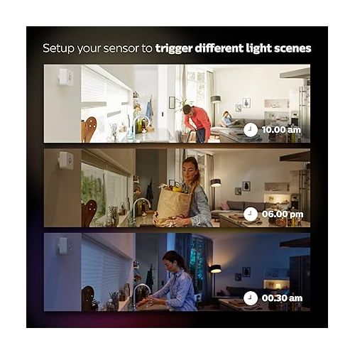 필립스 Philips Hue Motion Sensor + White Ambiance A19 LED Smart Bulb 2-Pack, Compatible with Alexa, Apple Homekit and Google Assistant, Bluetooth Compatible, Motion Sensor Requires Bridge