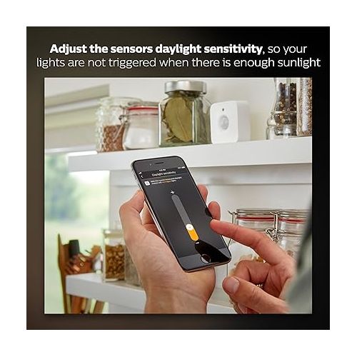 필립스 Philips Hue Motion Sensor + White Ambiance A19 LED Smart Bulb 2-Pack, Compatible with Alexa, Apple Homekit and Google Assistant, Bluetooth Compatible, Motion Sensor Requires Bridge