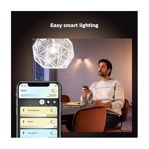 필립스 Philips Hue Motion Sensor + White Ambiance A19 LED Smart Bulb 2-Pack, Compatible with Alexa, Apple Homekit and Google Assistant, Bluetooth Compatible, Motion Sensor Requires Bridge