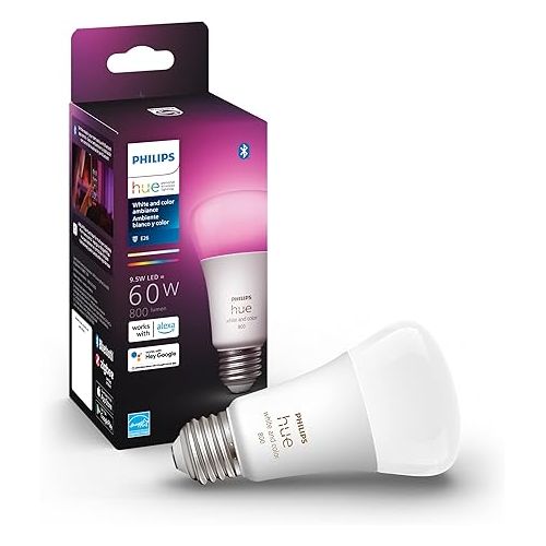 필립스 Philips Hue White and Color A19 Smart Bulbs (2 Pack)