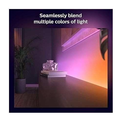 필립스 Philips Hue Indoor 6-Foot Smart LED Light Strip Base Kits with Plugs - Flowing Multicolor Effect - 2 Pack - Control with Hue App - Works with Alexa, Google Assistant and Apple HomeKit.