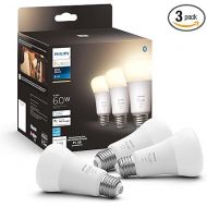 Philips Hue Smart 60W A19 LED Bulb - White - 3 Pack - 800LM - E26 - Indoor - Control with Hue App - Compatible with Alexa, Google Assistant and Apple Homekit