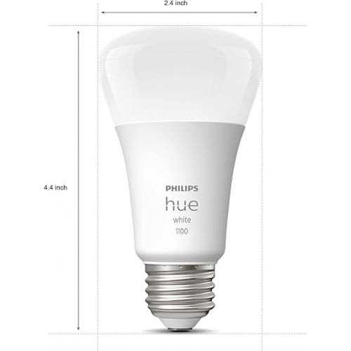 필립스 Philips Hue Smart 60W A19 LED Bulb - White - 3 Pack - 800LM - E26 - Indoor - Control with Hue App - Compatible with Alexa, Google Assistant and Apple Homekit