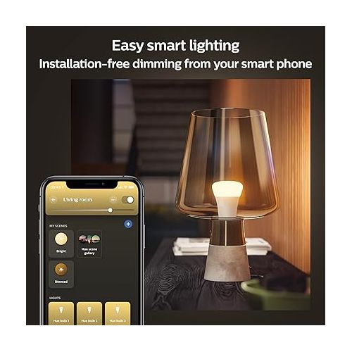 필립스 Philips Hue Smart 60W A19 LED Bulb - White - 3 Pack - 800LM - E26 - Indoor - Control with Hue App - Compatible with Alexa, Google Assistant and Apple Homekit