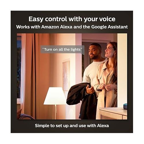 필립스 Philips Hue Smart 60W A19 LED Bulb - White - 3 Pack - 800LM - E26 - Indoor - Control with Hue App - Compatible with Alexa, Google Assistant and Apple Homekit