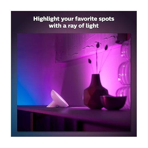 필립스 Philips Hue Bloom Smart Table Lamp, White - White and Color Ambiance LED Color-Changing Light - 1 Pack - Control with Hue App - Works with Alexa, Google Assistant, and Apple Homekit