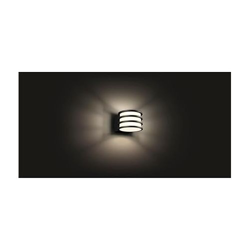 필립스 Philips Hue Lucca White Outdoor Wall Light, Works with Amazon Alexa, Apple HomeKit & Google Assistant (Hue Hub Required), 9.5 watts