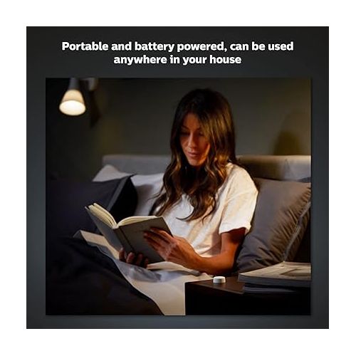 필립스 Philips Hue Smart Light Starter Kit - Includes (1) Bridge, (1) Smart Button and (3) Smart 75W A19 LED Bulb, Soft Warm White Light, 1100LM, E26 - Control with Hue App or Voice Assistant