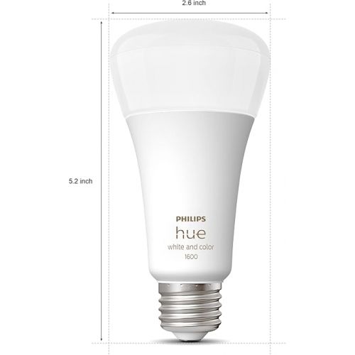 필립스 Philips Hue Smart 100W A21 LED Bulb - White and Color Ambiance Color-Changing Light - 4 Pack - 1600LM - E26 - Indoor - Control with Hue App - Works with Alexa, Google Assistant and Apple Homekit.