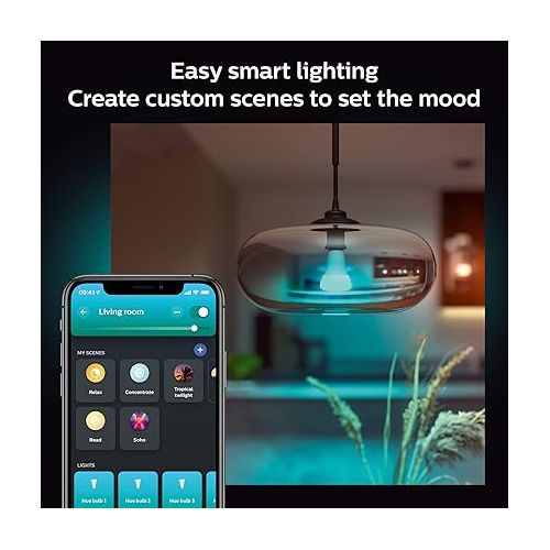 필립스 Philips Hue Smart 100W A21 LED Bulb - White and Color Ambiance Color-Changing Light - 4 Pack - 1600LM - E26 - Indoor - Control with Hue App - Works with Alexa, Google Assistant and Apple Homekit.