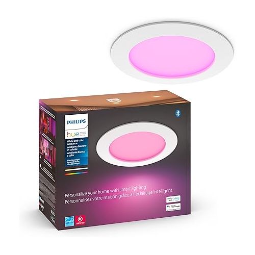 필립스 Philips Hue White and Color Ambiance Extra Bright High Lumen Dimmable LED Smart Retrofit Recessed 4