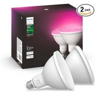 Philips Hue Smart 100W PAR38 LED Bulb - White and Color Ambiance Color-Changing Light - 2 Pack - 1300LM - E26 - Outdoor - Control with Hue App - Works with Alexa, Google Assistant and Apple Homekit