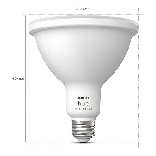 필립스 Philips Hue Smart 100W PAR38 LED Bulb - White and Color Ambiance Color-Changing Light - 2 Pack - 1300LM - E26 - Outdoor - Control with Hue App - Works with Alexa, Google Assistant and Apple Homekit